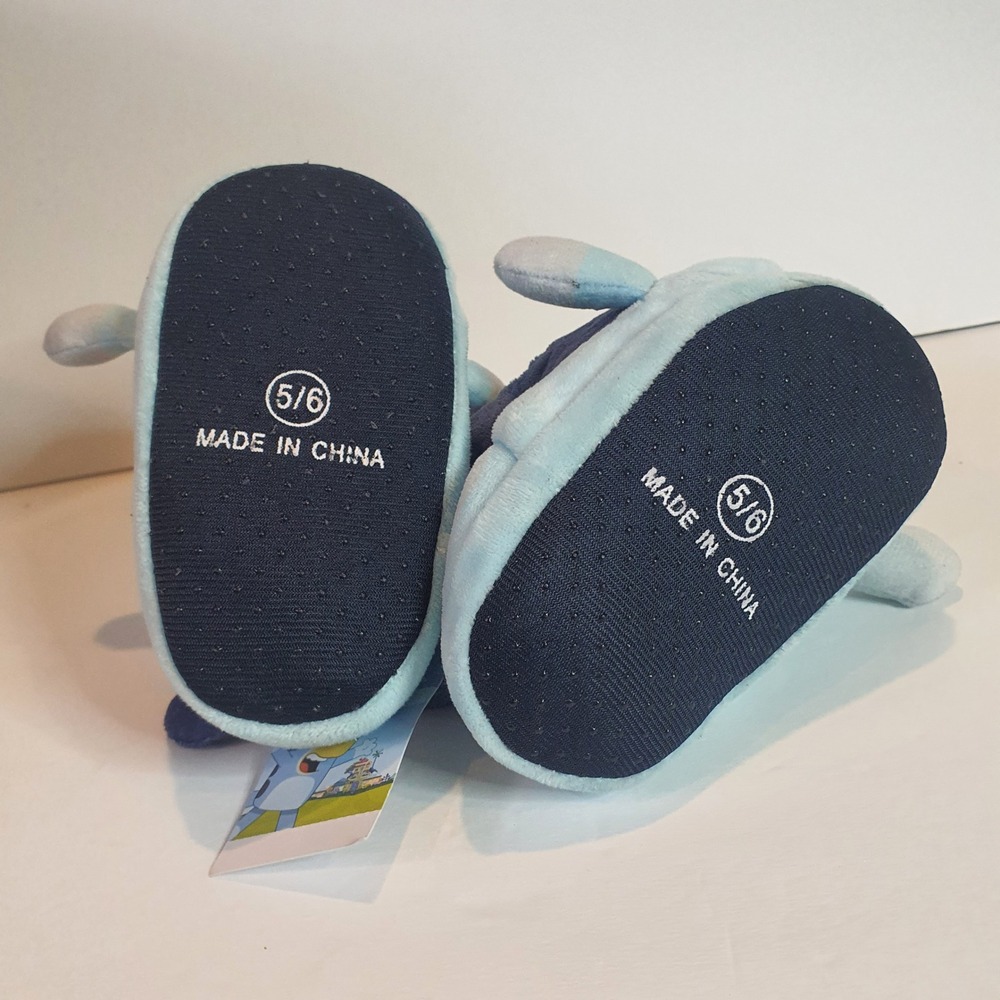 New Bluey Toddler Plush Slippers 5/6 Ground Up Blue 3D Character House Shoes Kid - Picture 4 of 5